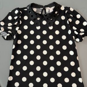Black and white polka dot blouse